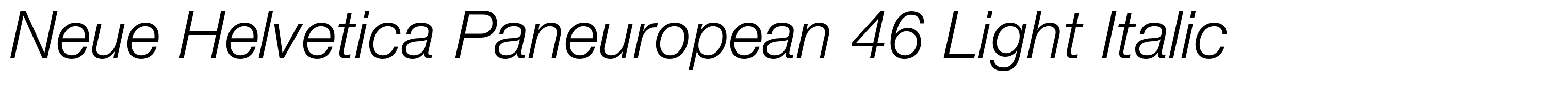 Neue Helvetica Paneuropean 46 Light Italic